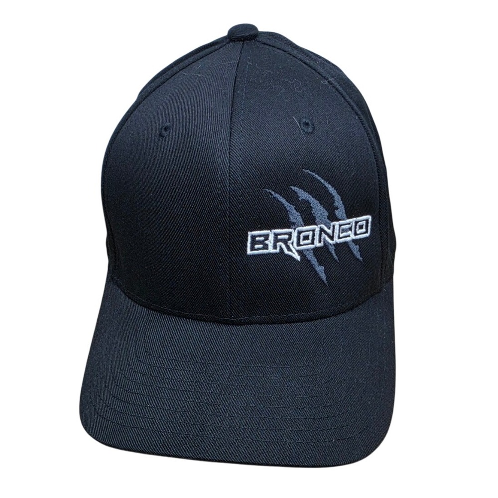 Bronco Flexfit Baseball Cap Black Embroidered Logo Men's L XL Hat
